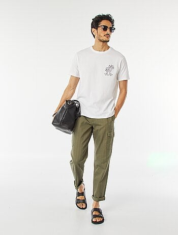 Pantaloni dritti multitasche in twill