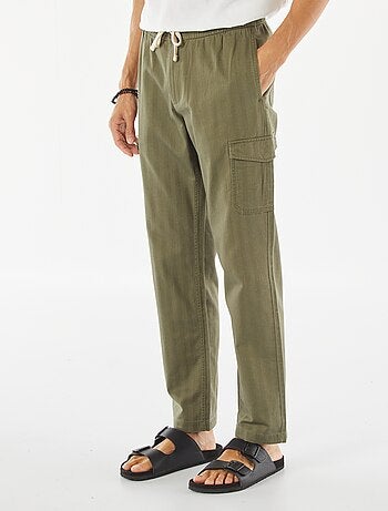 Pantaloni dritti multitasche in twill
