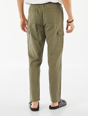 Pantaloni dritti multitasche in twill