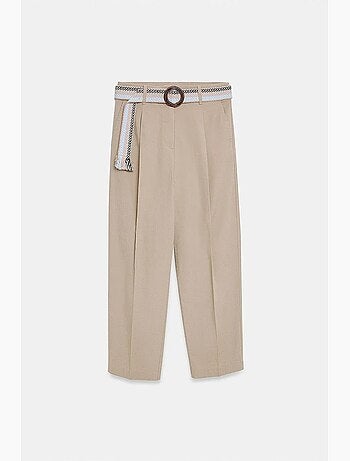 Pantaloni dritti plissettati con cintura dilvin