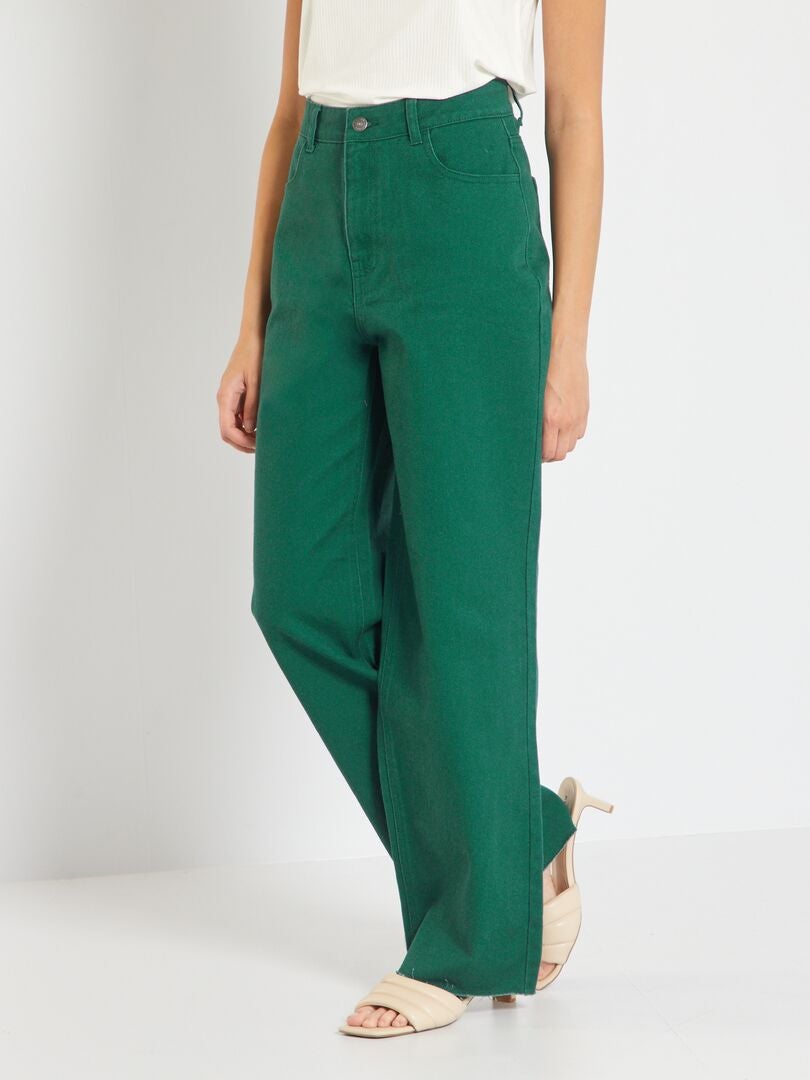 Pantaloni effetto denim grigio verde - Kiabi