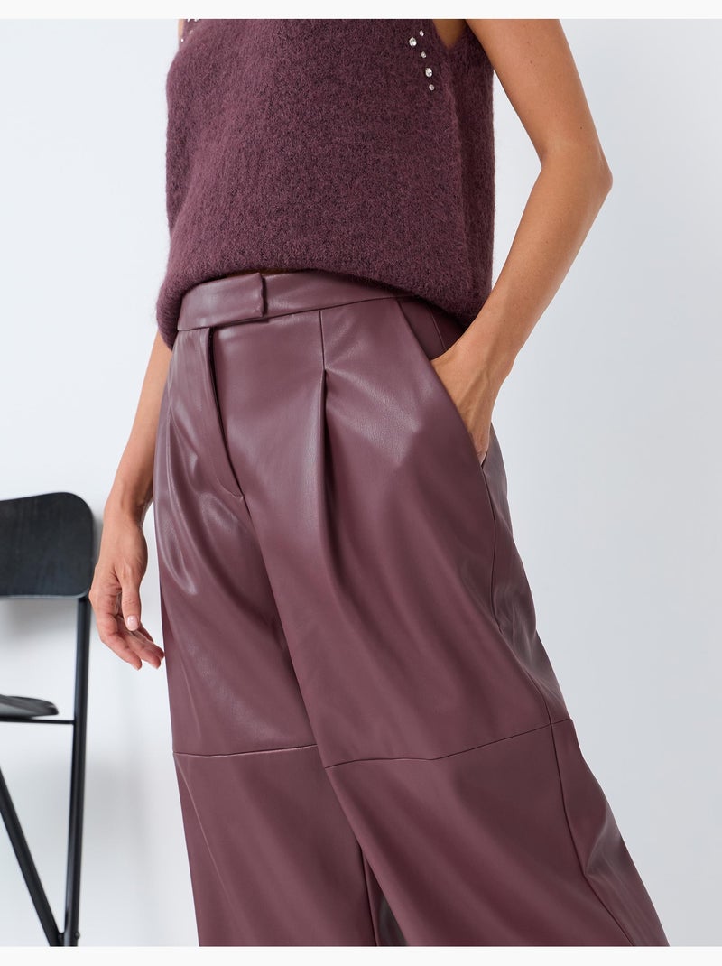 Pantaloni effetto pelle, mo fashion Viola - Kiabi