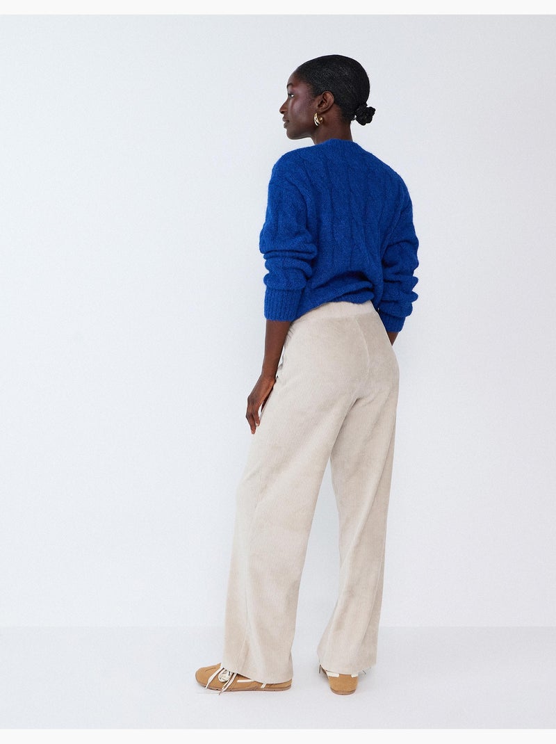 Pantaloni effetto velluto a coste, mo fashion Beige - Kiabi
