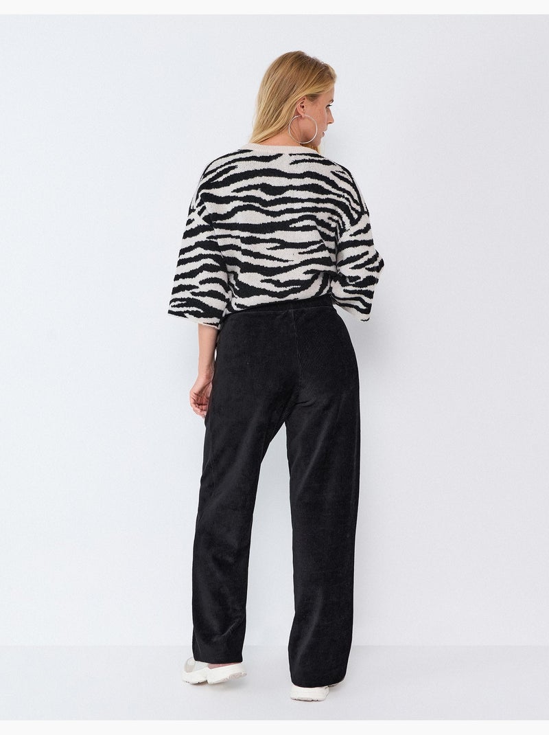 Pantaloni effetto velluto a coste, mo fashion Nero - Kiabi