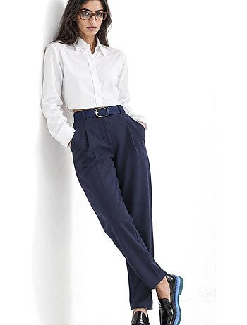 Pantaloni elasticizzati da donna in misto cotone busem