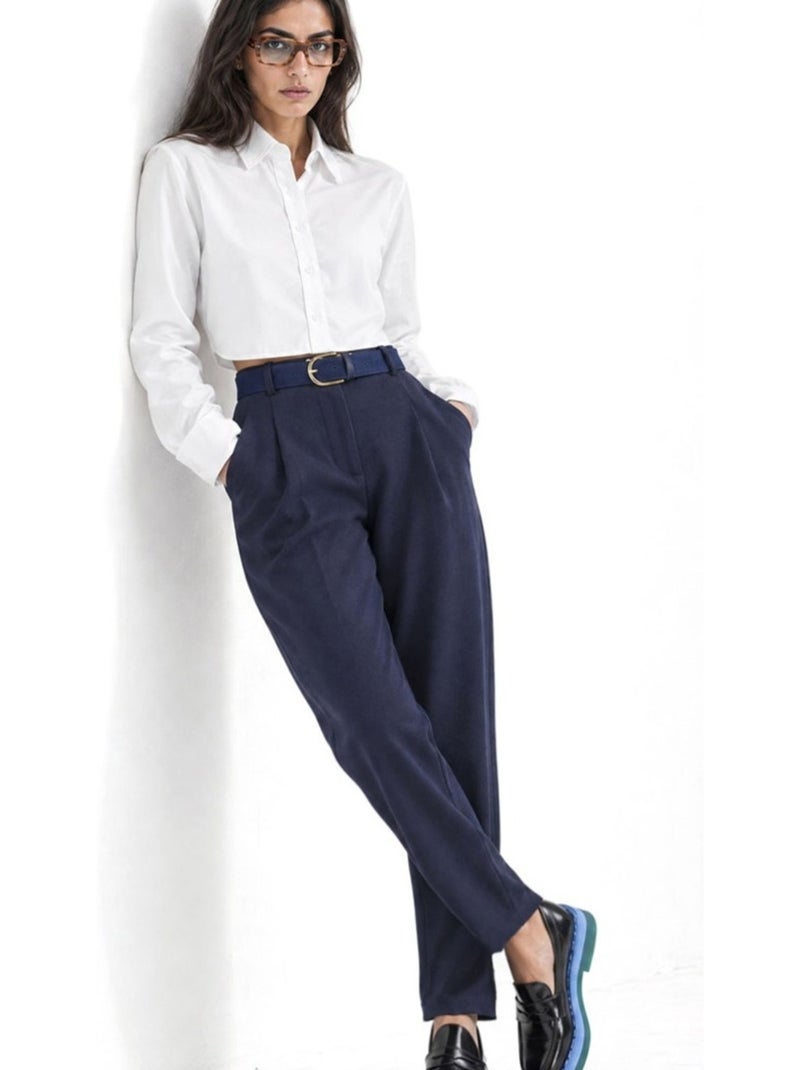 Pantaloni elasticizzati da donna in misto cotone busem Blu marino - Kiabi