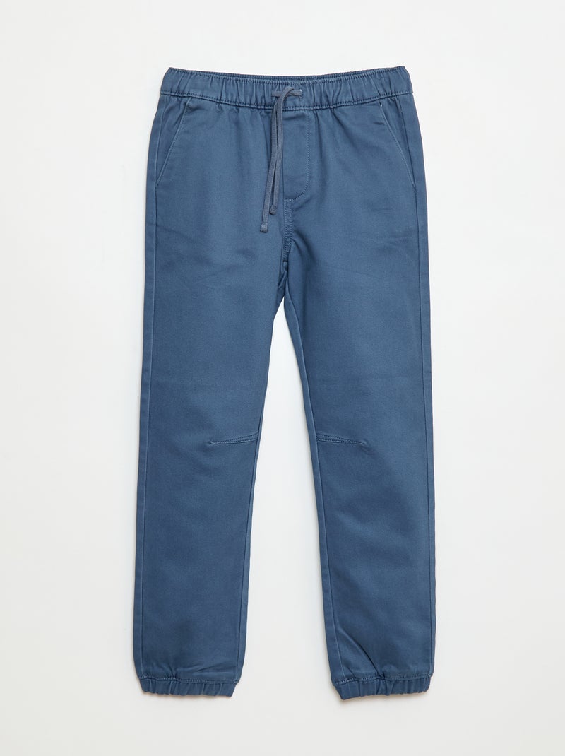 Pantaloni elasticizzati in cotone Blu - Kiabi