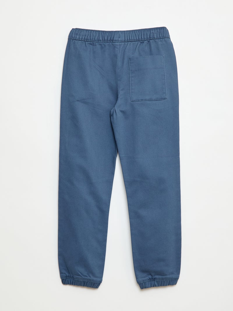 Pantaloni elasticizzati in cotone Blu - Kiabi