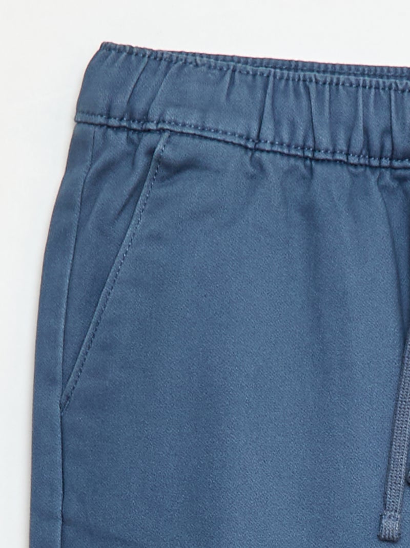 Pantaloni elasticizzati in cotone Blu - Kiabi