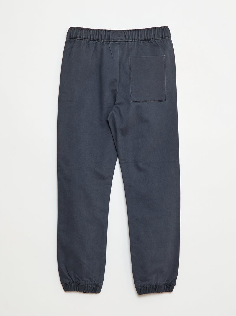 Pantaloni elasticizzati in cotone Nero - Kiabi