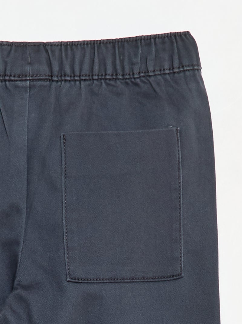 Pantaloni elasticizzati in cotone Nero - Kiabi