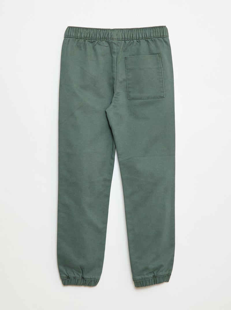 Pantaloni elasticizzati in cotone Verde - Kiabi