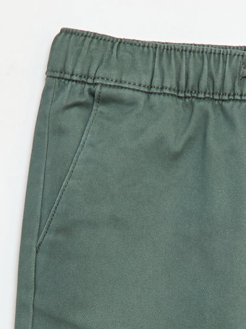 Pantaloni elasticizzati in cotone Verde - Kiabi