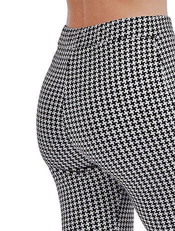 Pantaloni elasticizzati lunghi a pied de poule da donna ADMAS