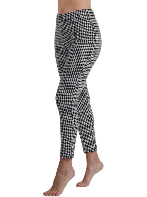 Pantaloni elasticizzati lunghi a pied de poule da donna ADMAS - Kiabi