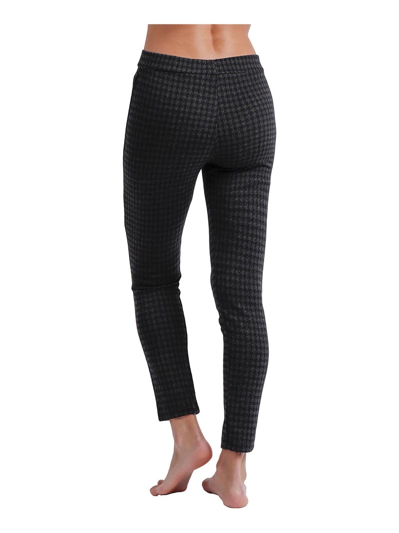 Pantaloni elasticizzati lunghi a pied de poule da donna ADMAS Grigio - Kiabi