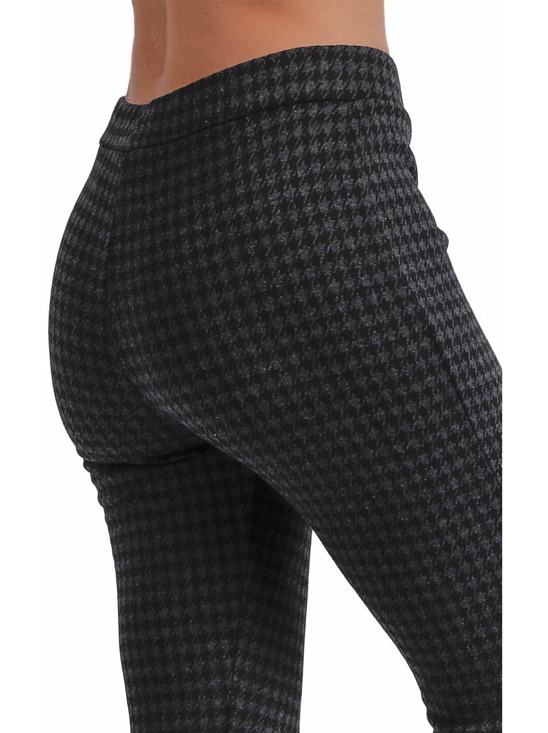 Pantaloni elasticizzati lunghi a pied de poule da donna ADMAS Grigio - Kiabi