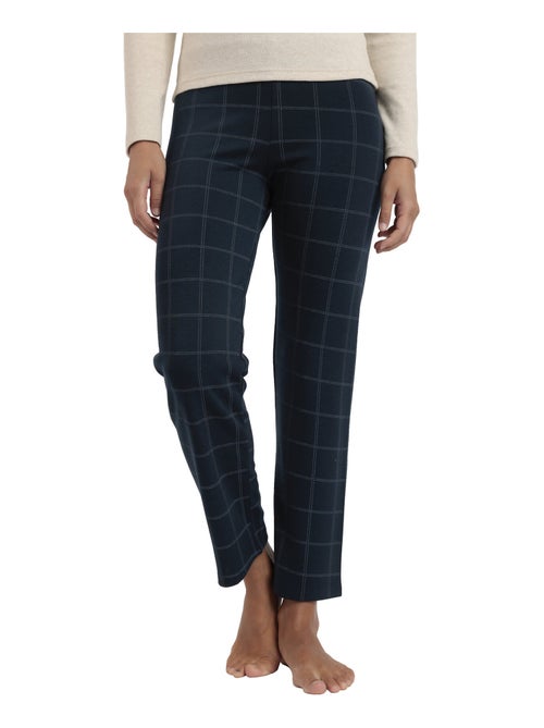 Pantaloni elasticizzati lunghi a quadri blu navy da donna ADMAS - Kiabi Pantaloni elasticizzati lunghi a quadri blu navy da donna ADMAS - Kiabi