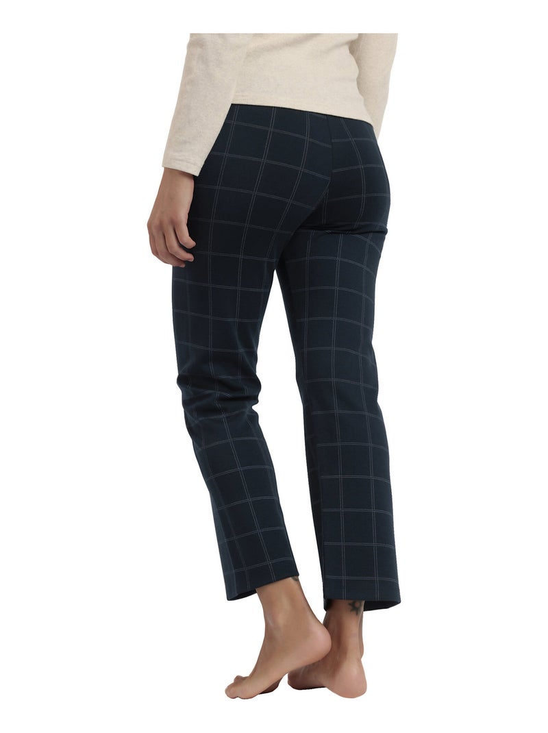 Pantaloni elasticizzati lunghi a quadri blu navy da donna ADMAS Blu marino - Kiabi