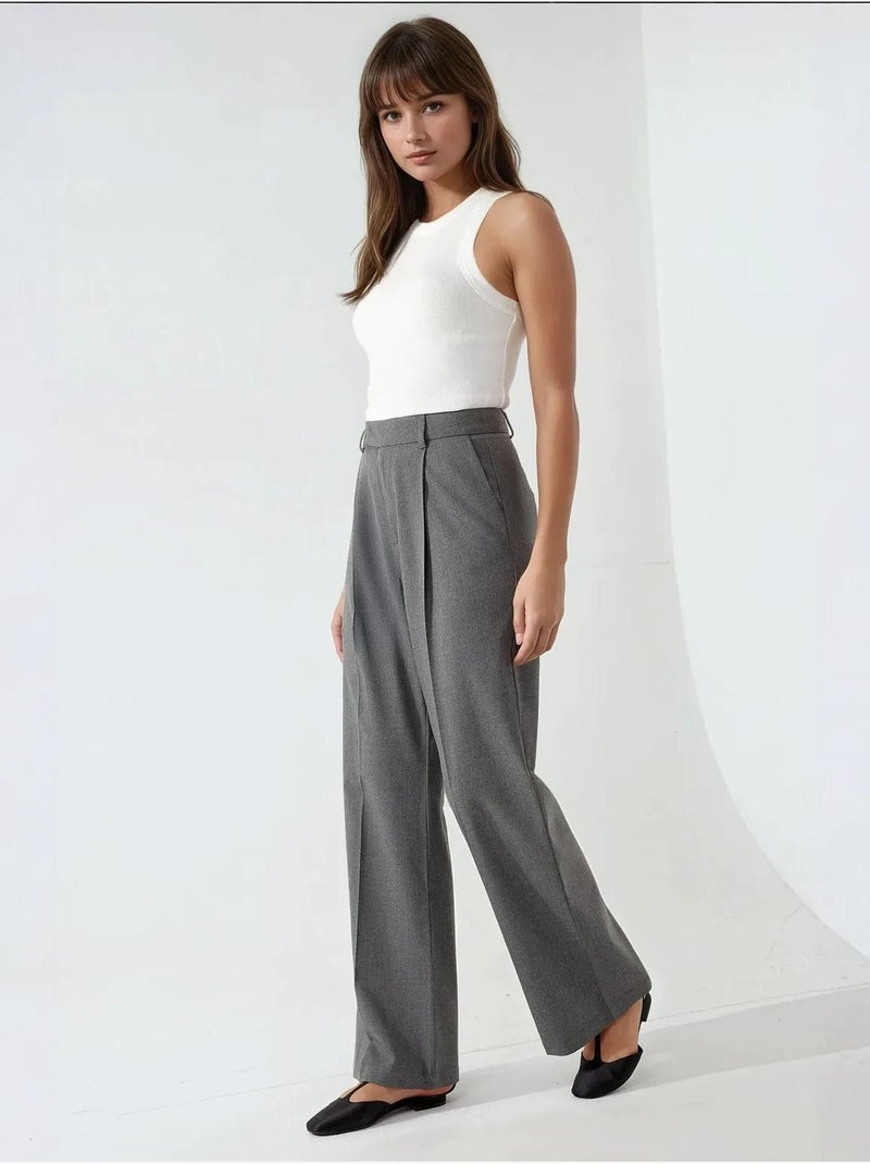 Pantaloni eleganti a gamba dritta hiccup Grigio - Kiabi