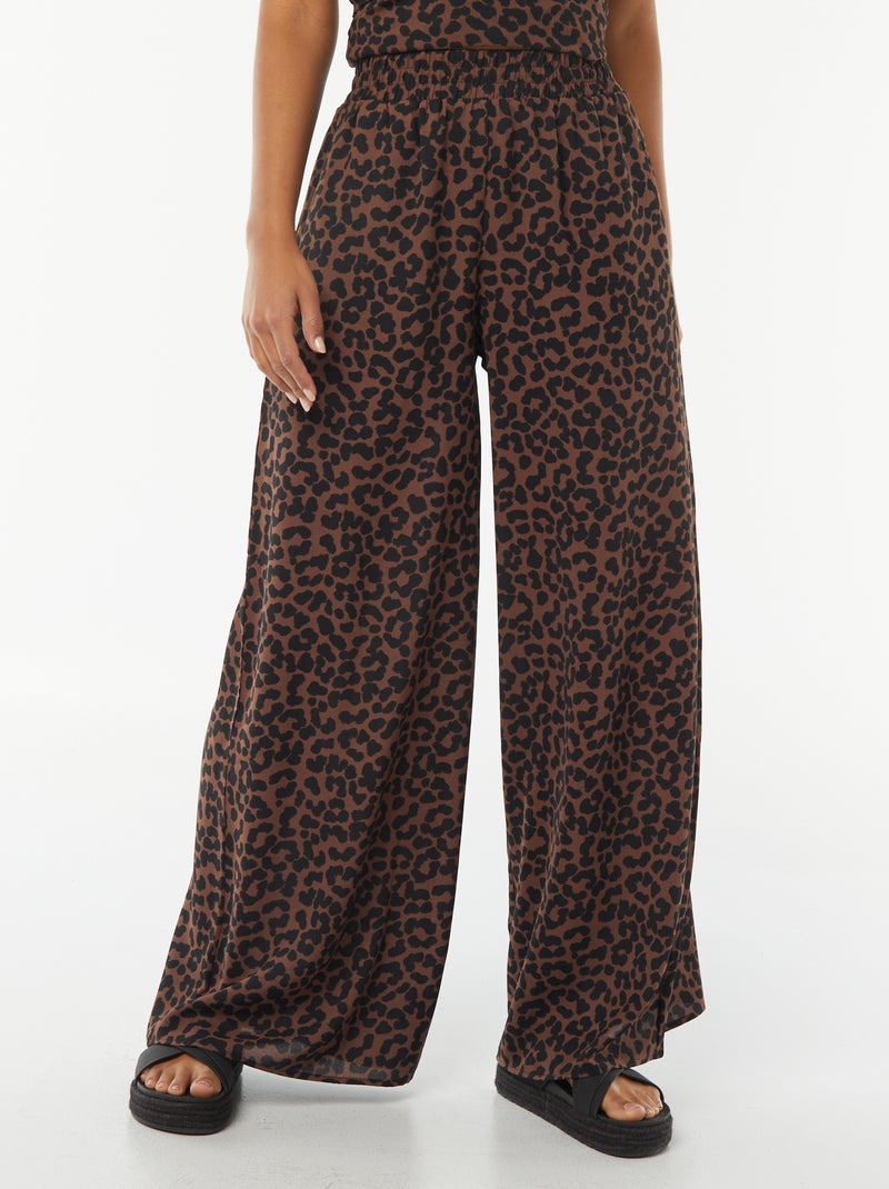 Pantaloni extra-large in tessuto morbido Beige - Kiabi