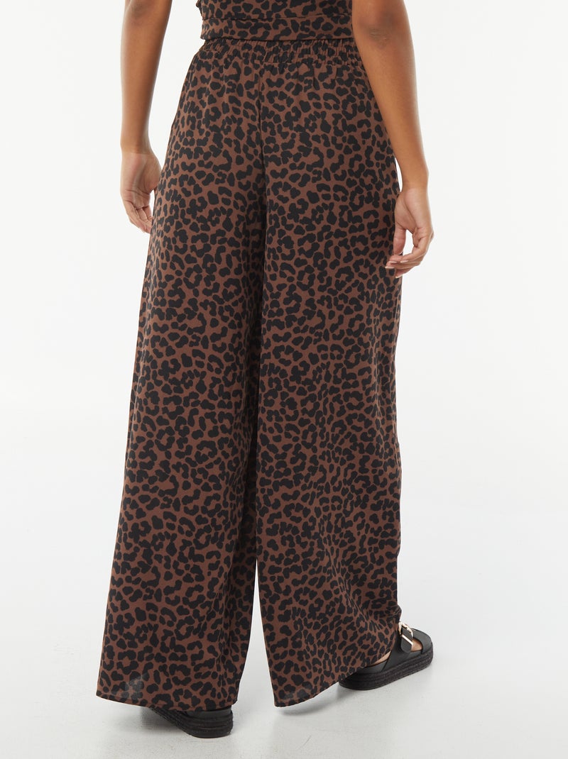 Pantaloni extra-large in tessuto morbido Beige - Kiabi