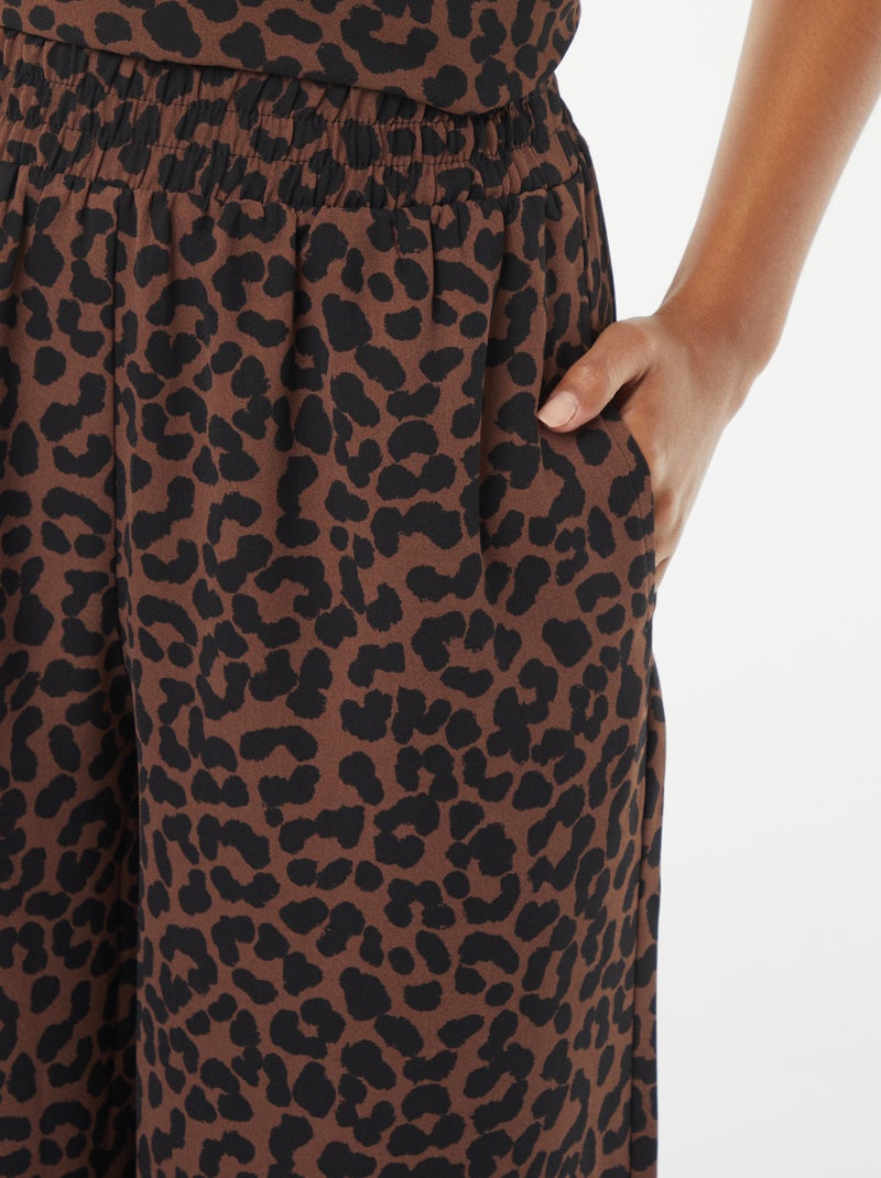 Pantaloni extra-large in tessuto morbido Beige - Kiabi