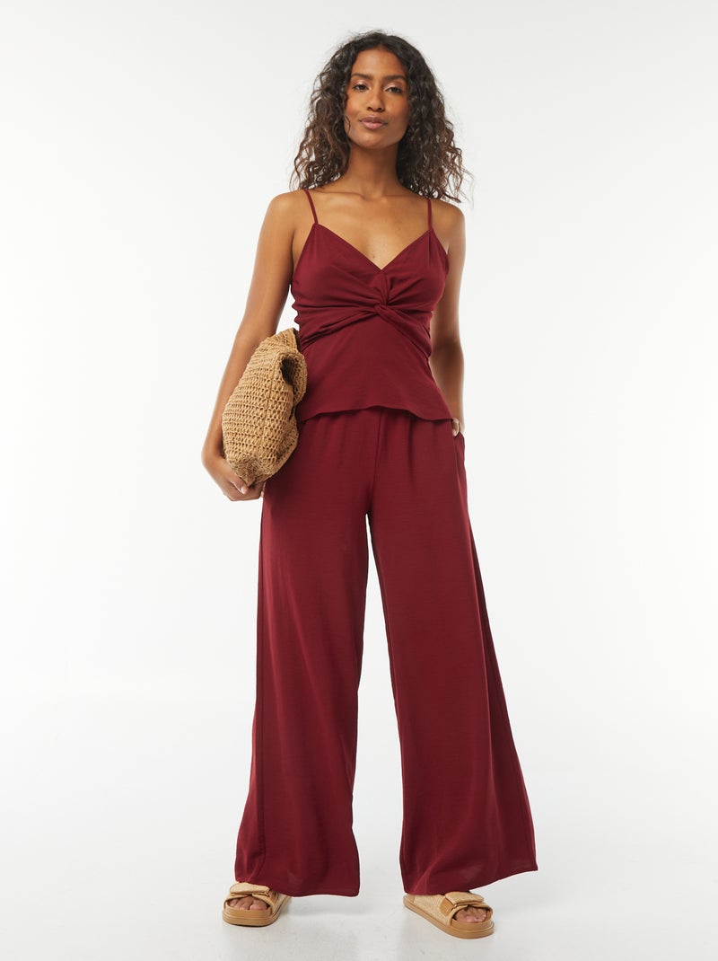 Pantaloni extra-large in tessuto morbido Rosso - Kiabi