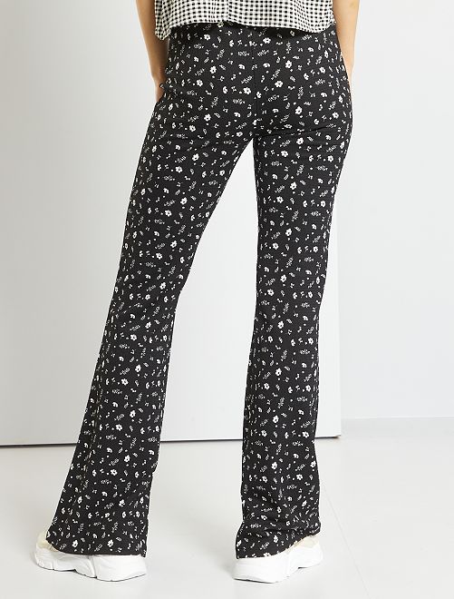 Pantaloni flare a fiori - NERO - Kiabi - 10.00€