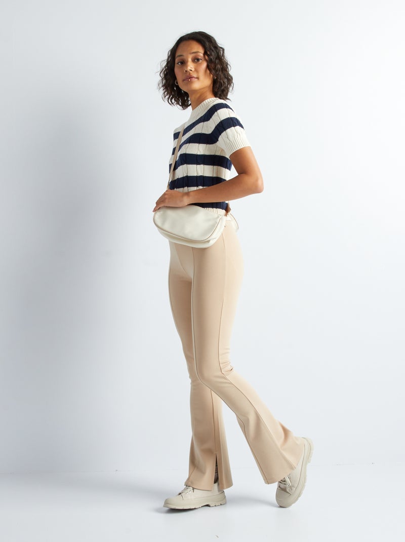 Pantaloni flare bootcut con spacchi BEIGE - Kiabi