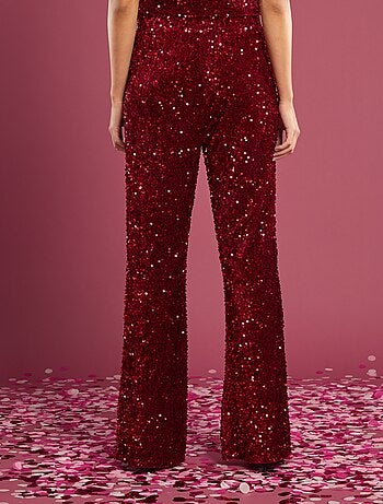 Pantaloni flare con paillettes