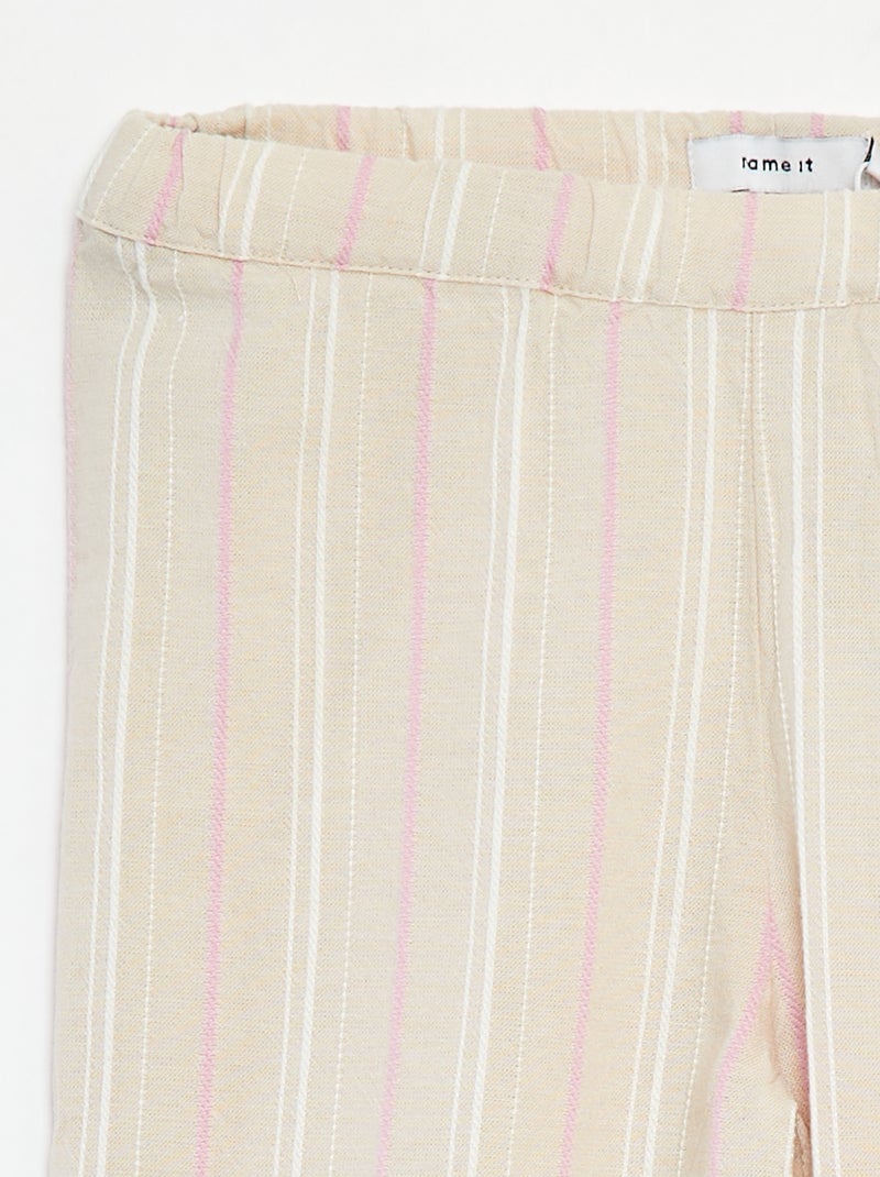 Pantaloni flare in cotone 'Name it' BEIGE - Kiabi