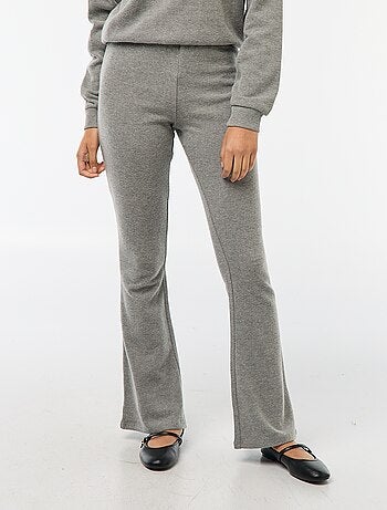 Pantaloni flare in cotone stretch in maglia doudou