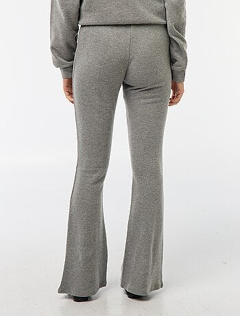 Pantaloni flare in cotone stretch in maglia doudou