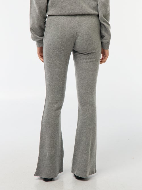Pantaloni flare in cotone stretch in maglia doudou - Kiabi