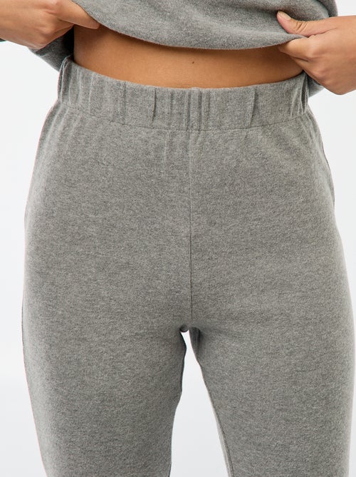 Pantaloni flare in cotone stretch in maglia doudou - Kiabi