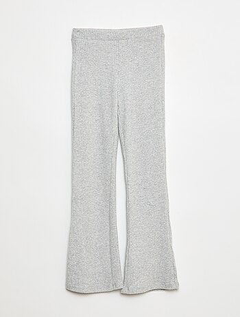 Pantaloni flare in cotone tinta unita