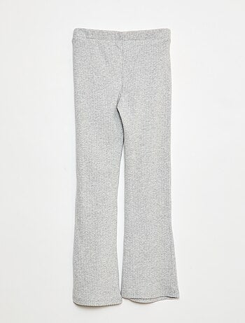 Pantaloni flare in cotone tinta unita