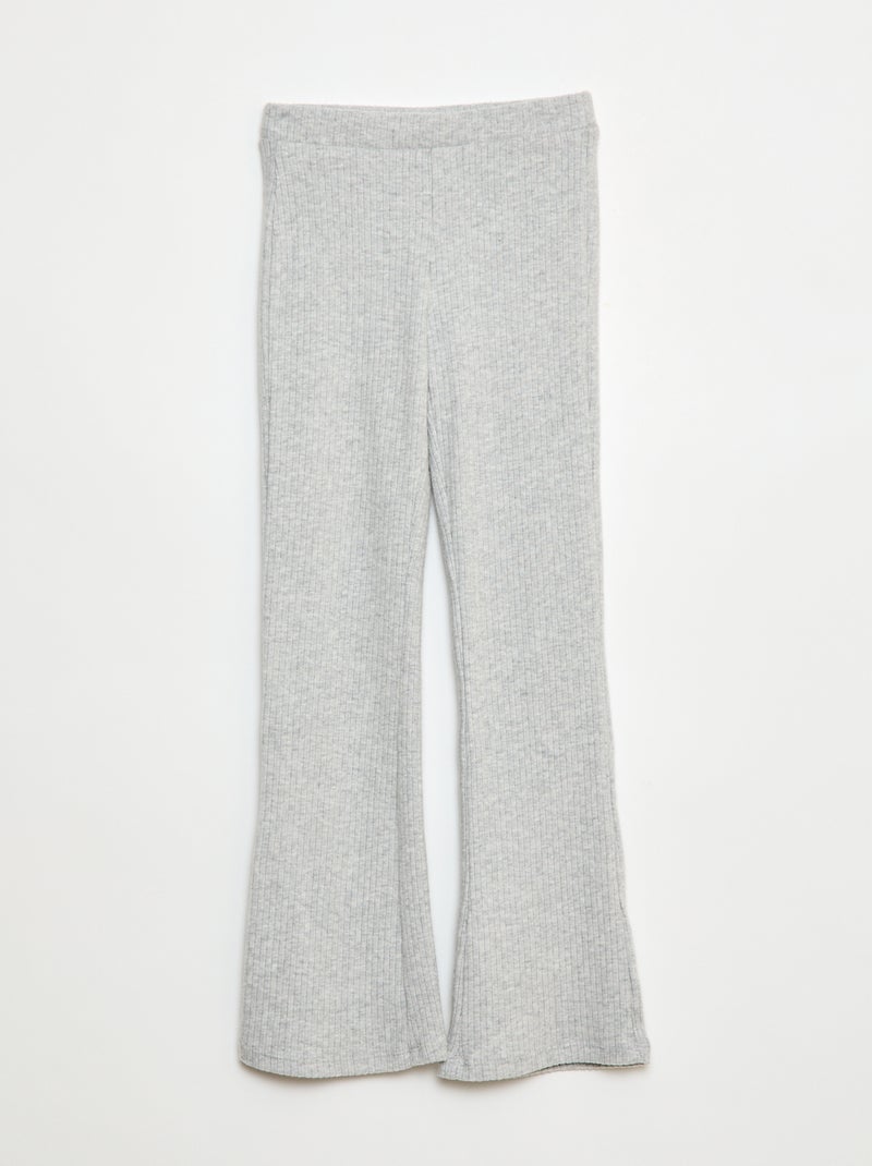 Pantaloni flare in cotone tinta unita Grigio - Kiabi