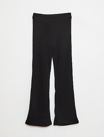 Pantaloni flare in cotone tinta unita