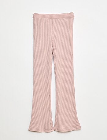 Pantaloni flare in cotone tinta unita