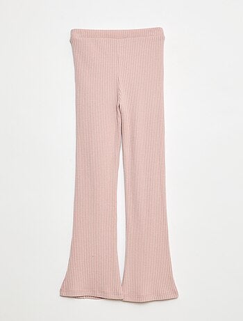Pantaloni flare in cotone tinta unita