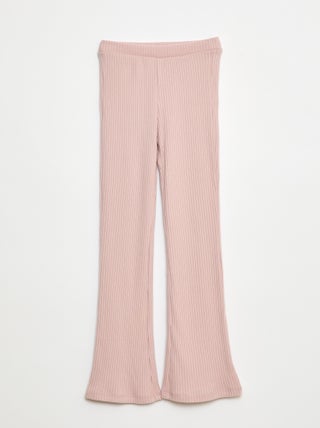 Pantaloni flare in cotone tinta unita