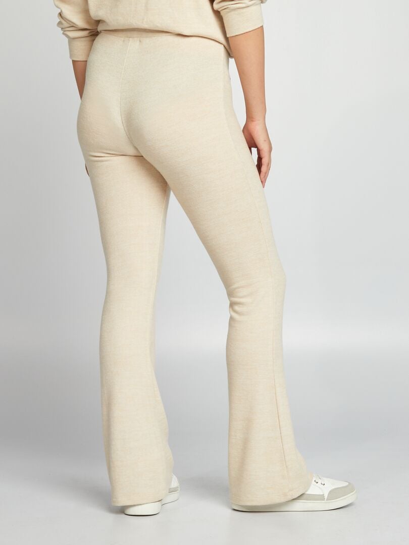 Pantaloni flare in maglia doudou BEIGE - Kiabi