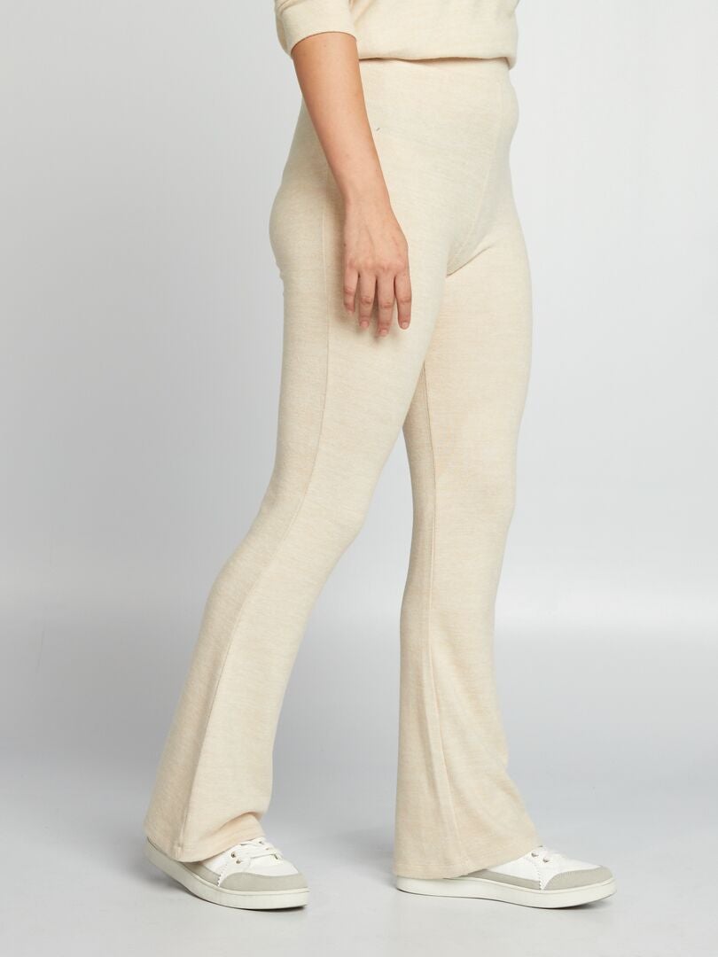 Pantaloni flare in maglia doudou BEIGE - Kiabi