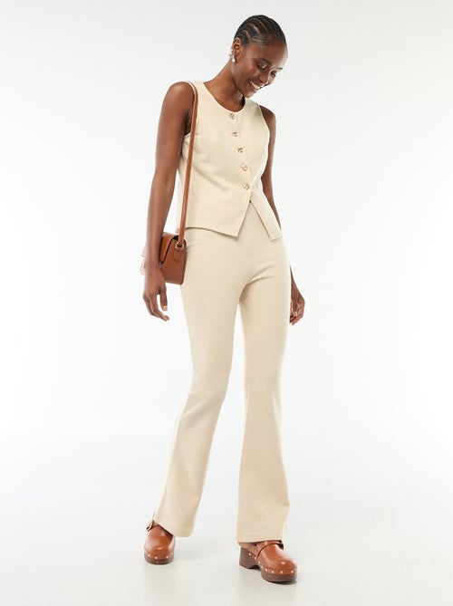 Pantaloni flare in maglia effetto peluche - Kiabi