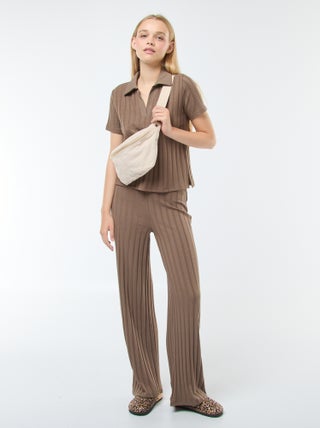 Pantaloni flare in maglia