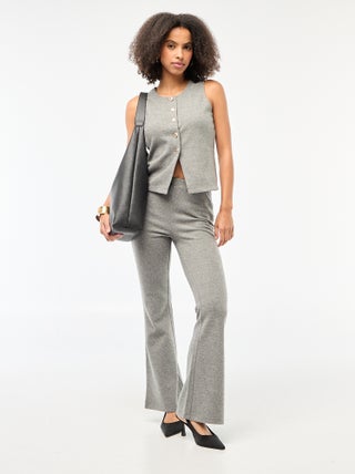 Pantaloni flare in maglia peluche