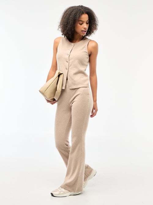 Pantaloni flare in maglia peluche - Kiabi