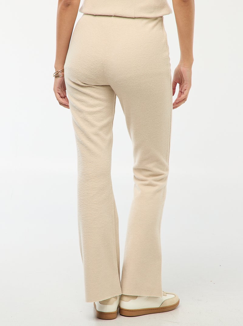 Pantaloni flare in maglia tinta unita Beige - Kiabi